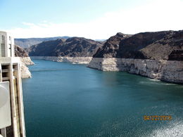 Photo of Receding Lake Mead Like much of the West, the Colorado River Basin that feeds Lake Mead is in the 16th year of drought.The stark white bathtub ring of mineral deposits encircles Lake Mead, evidence of water levels ... , Gloria Y - April 2016