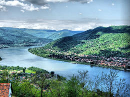 Photo of Danube Bend from Visegrad Castle Danube Bend as seen from the Visegrad Castle, Hungary, by David Spender via Flickr ~ used under CC-BY license - May 2011