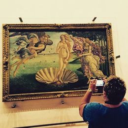 Photo of The Birth of Venus by Sandro Botticelli. The Birth of Venus by Sandro Botticelli inside the Uffizi Gallery in Florence. , Eva L - August 2015