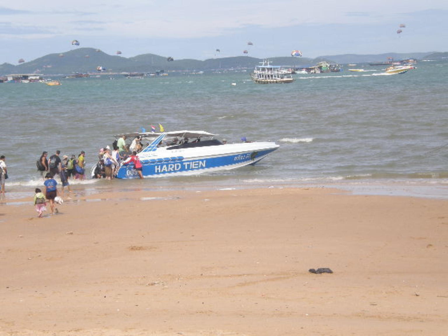 Heading off to the Island by speedboat.