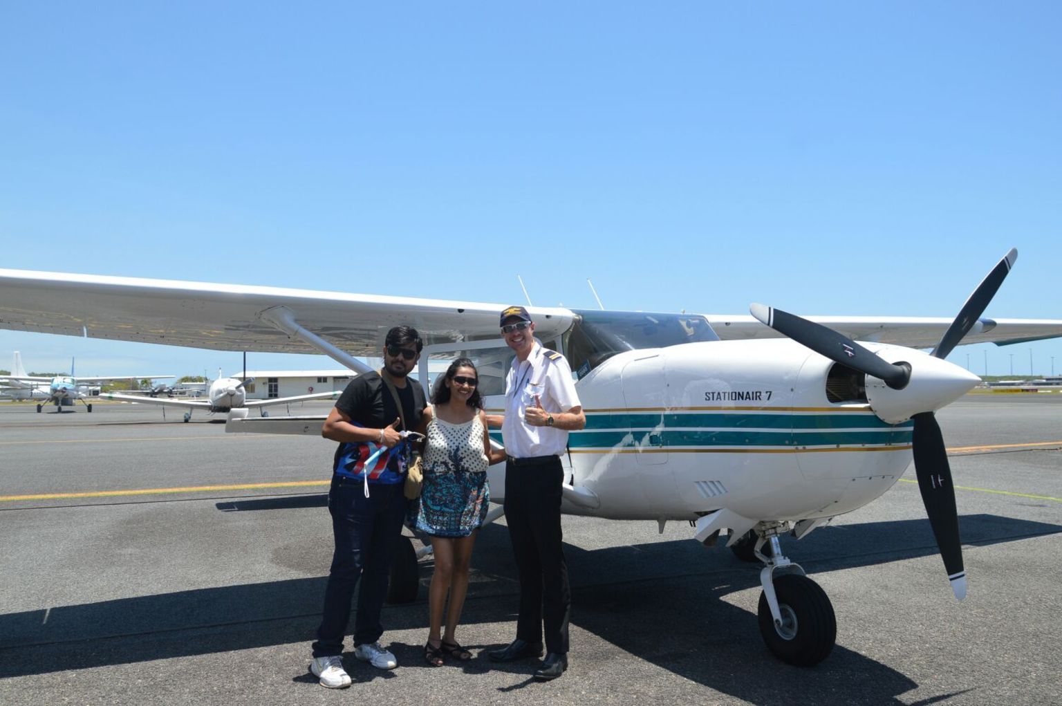 I and My husband with our pilot