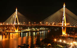 Photo of Bangkok Bridge, Chao Phraya River cruise Bridge in Bangkok, Thailand, from Chao Phraya River - June 2011