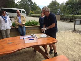 Photo of Chocolate Fudge Tasting And before leaving, chocolate fudge tasting at Bruny Island Chocolate Factory Outlet , cutiesealion - April 2016