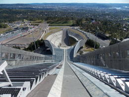 Photo of Oslo Olympic ski jump Holmenkollen Ski Jump/Ski Tower in Oslo's western hills: , sealover - October 2012