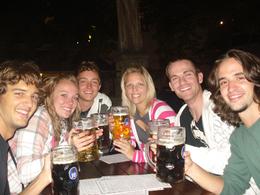 Photo of Drinking like a Bavarian, Munich Our new friends at Hofbrauhaus! We had a great time together!, Andrew B - August 2009
