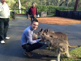 Photo of Hunter Valley Wineries and Wilderness Small-Group Tour Hand-feeding kangaroos at an Australian wildlife park, Asha & Brock - July 2013