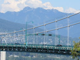 Photo of View of North Vancouver and Mountains Looking through Lion's Gate Bridge at Point Lookout in Stanley Park , Katherine H - August 2015