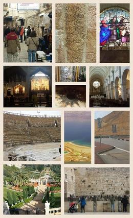 Photo of Tour collage of our 4-day Christian and Jewish Scared Sites Tour These are photos take of our Thanksgiving Week tour of Israel, thanks to Viator, which brought us to the holy sites and added extra days for Caesaria, Haifa, Akko, Rosh Sonitra caves, the Dead Sea ... , chancesr28 - November 2014