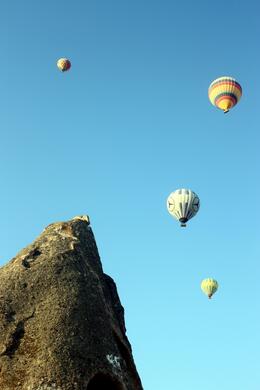 Photo of Up, up and away! The hot air balloons drifted over our hotel in the morning, Peter - October 2010