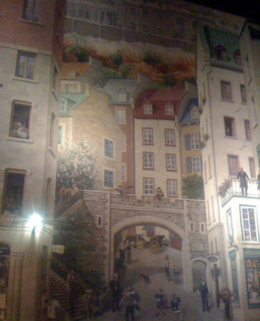 Photo of Quebec City Mural Night Mural at the corner of Notre Dame and Cote de la Montagne., kellythepea - October 2010