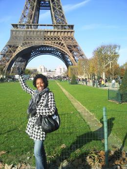 Photo of Trip to Paris and Bruges, Belgium Me and the Eiffel Tower... what a beautiful day... , Briana S - January 2011