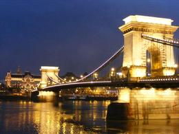 Photo of Budapest Chain Bridge at Night A lovely walk in the evening around Budapest when most sights and monuments are lit up., Theresa B - March 2008