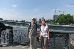 Photo of Modern Frankfurt Skyline over the River Main Mario and Anna on the Old Bridge across the Main in Frankfurt, during Frankfurt sightseeing Tour. , Mario S - July 2014