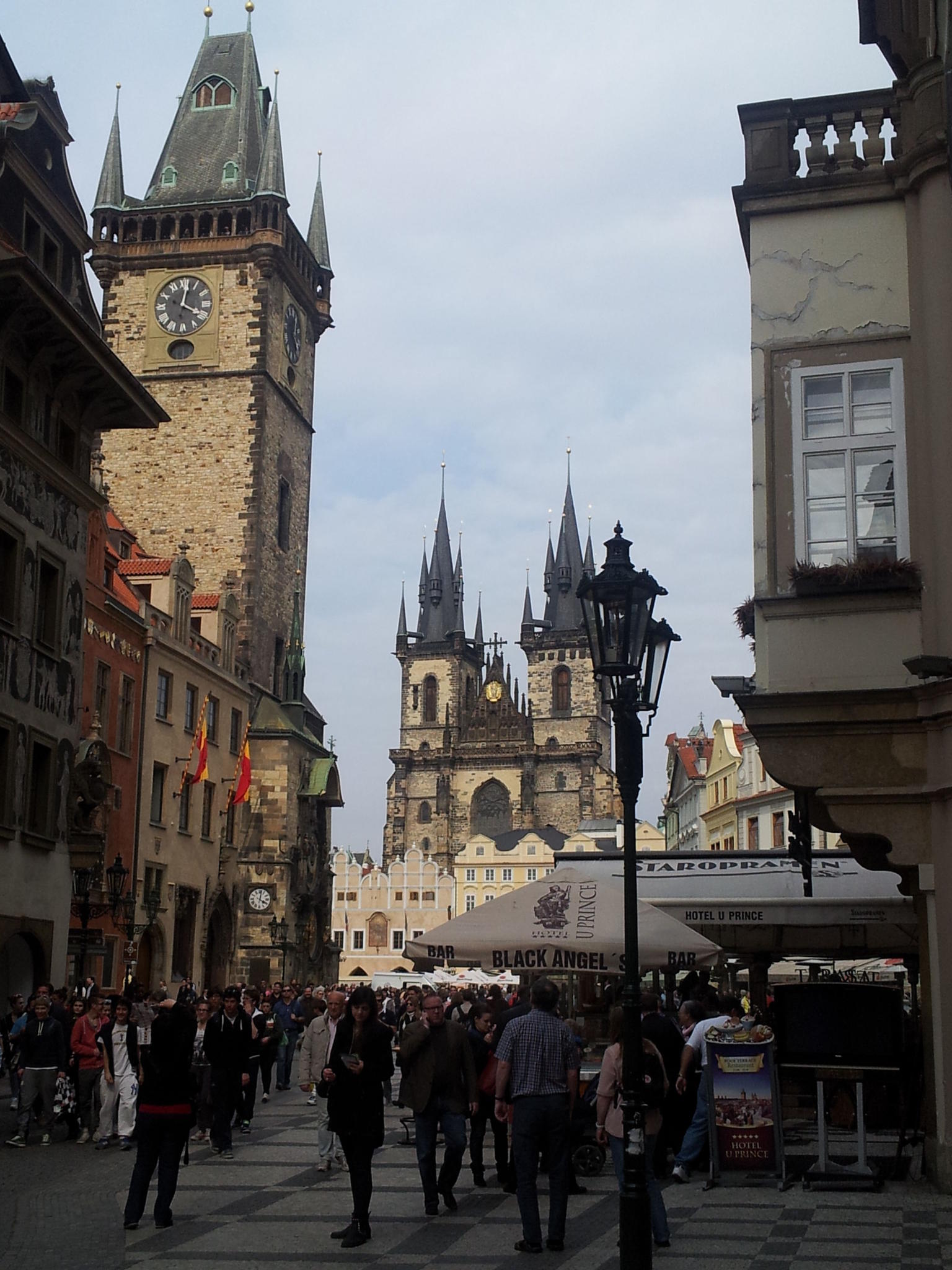 Clock Tower in Prague heading to the central square