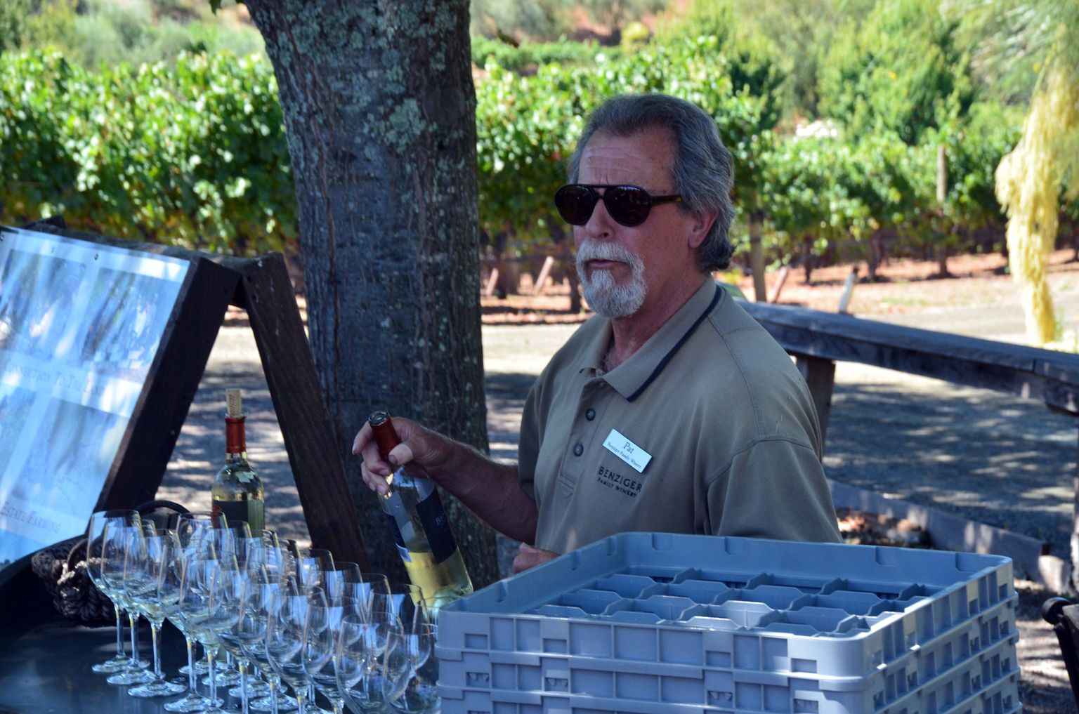 Our tour guide at Benziger Winery