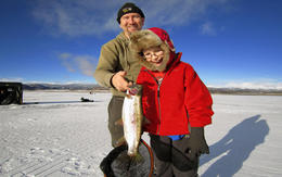 Photo of Ice fishing is great for kids! Many of Colorado's lakes and reservoirs can yield action packed fishing for kids! , Icefishcolorado - November 2012