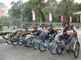Photo of Cyclo tour group, Ho Chi Minh City Pedal power: Our small group with our drivers. , Leanne B - April 2011