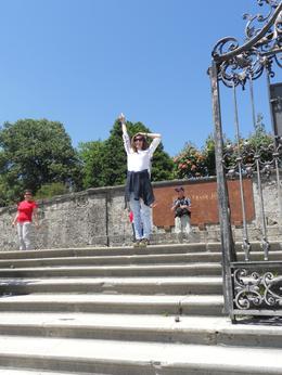 Photo of Hitting the High Note! Immitation of Julia Andrew's hitting the high note at Mirabell Gardens in the song Do-Re-Mi, Pat G - June 2010