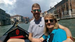 Photo of On the Gondola ride at the end of the tour I took my mum to Venice and the tour finishes up with a 30 minute gondola ride through the canals. , Daniel C - June 2016