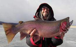 Photo of Trophy Colorado Ice Fishing! Colorado grows trout to trophy proportions like this beautiful Cutbow from Antero Reservoir! , Icefishcolorado - November 2012
