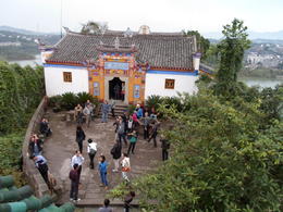 Photo of Shibaozhai The uppermost 3 levels of the pagoda tower above the hilltop. Here from the highest level ( 12th floor ), we can overlook the temple which sits atop the hill. , EDMUND C - November 2012