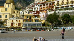 Photo of Pompeii and Amalfi Coast Small Group Day Trip from Rome Restaurant La Pergala is in the background and my daughter is walking the beach on the right. , Timothy M - May 2011