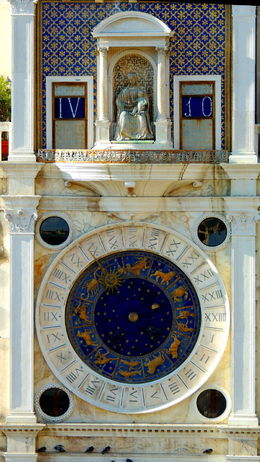 Photo of Torre dell Orologio Tower with a medieval 'digital' clock at the San Marco piazza , C S - October 2015