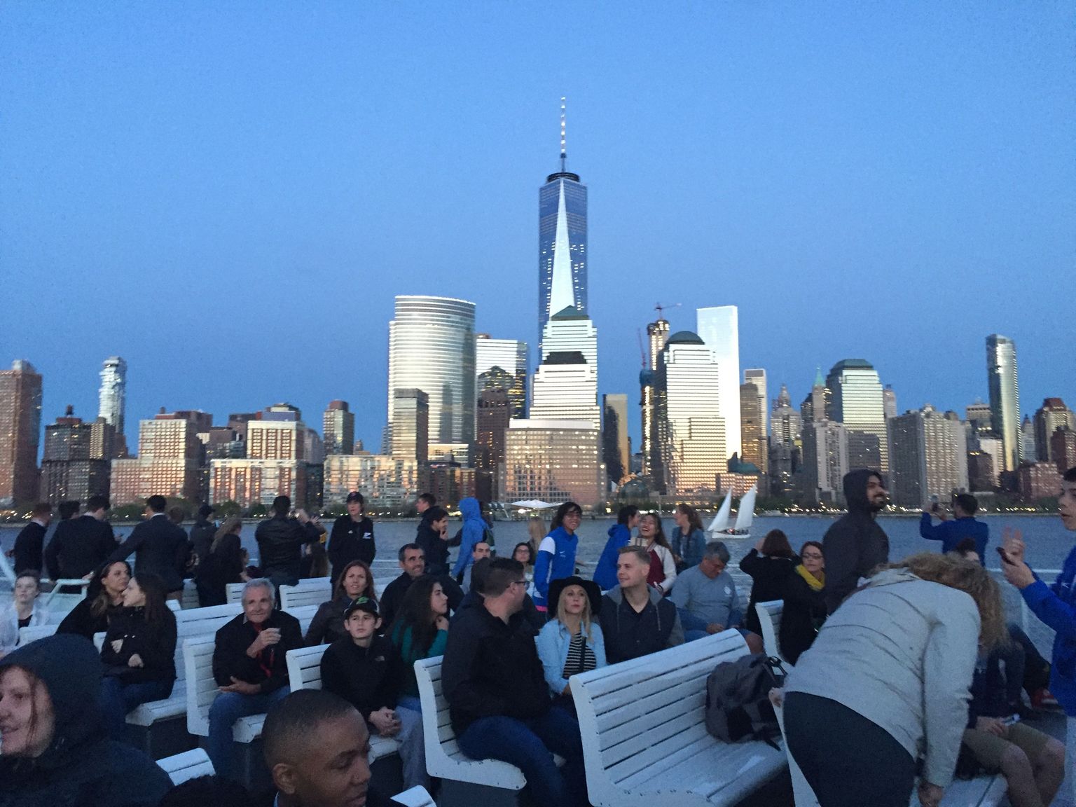 A view of Manhattan with the boat