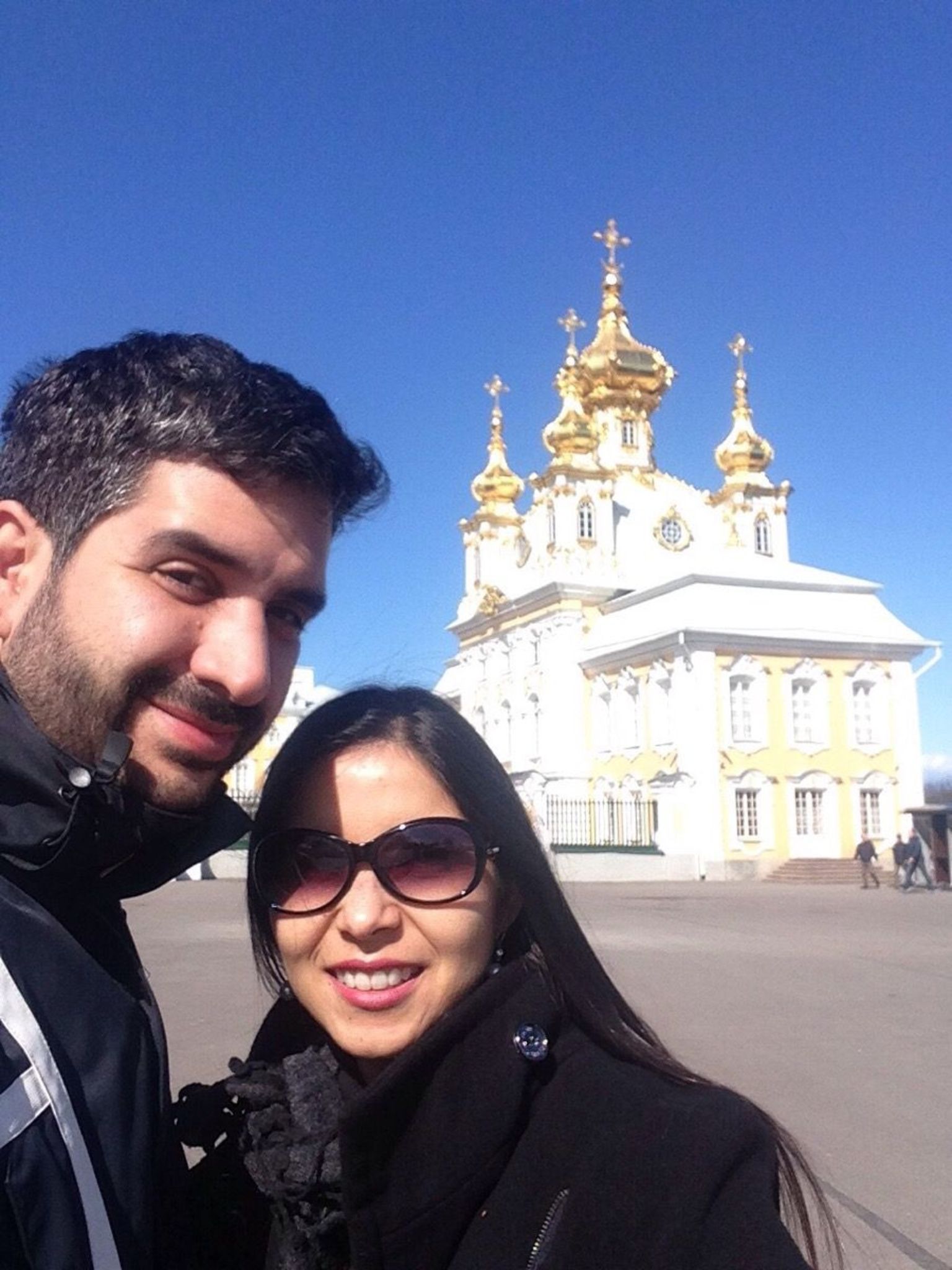 in front of the church