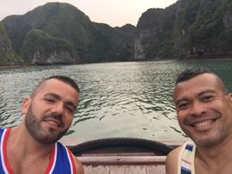 Photo of Waiting for the sunset on board Rory and Ricardo were enjoying the moment before the sunset at Halong Bay , Ricardo Reynald N - January 2016