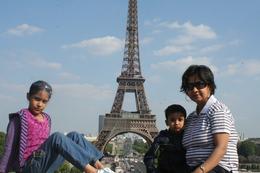 Photo of The Eiffel Tower from Trocadero In Paris, Dipannita, HImadri and Uma at the Eiffel from the Trocadero., Dipannita B - June 2010