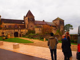 Photo of Wine tasting in the Cote de Nuits region Our guide pointing out the Gevrey-Chambertin castle, Rachel - November 2013