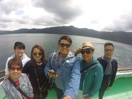 Photo of Family Picture at Lake Ashi , 3June2016 with wife Arleen, Mom-in-law Mommy Lydia , and children Chad, Carl and Andrea , Cesar - June 2016
