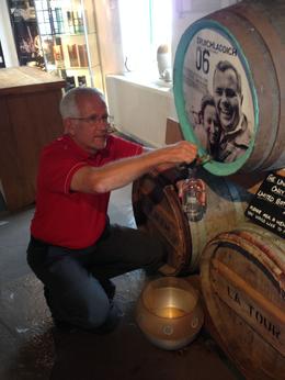 Photo of Pouring my own bottle of 22 year old Bruichladdich Pouring my own bottle of 22 year old Bruichladdich at the distillery , David N N - August 2014