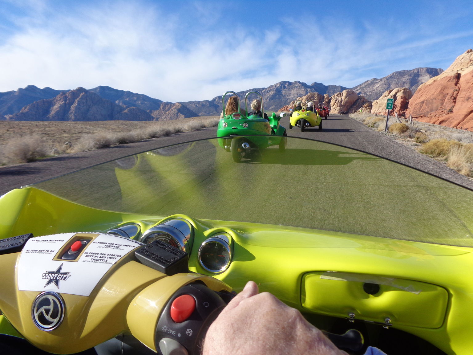 Rolling down the road thru the Red Rock Canyon