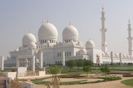Photo of The Sheikh Zayed Grand Mosque From the top of the Hop on hop off bus, approaching the mosque. , Tighthead Prop - December 2015