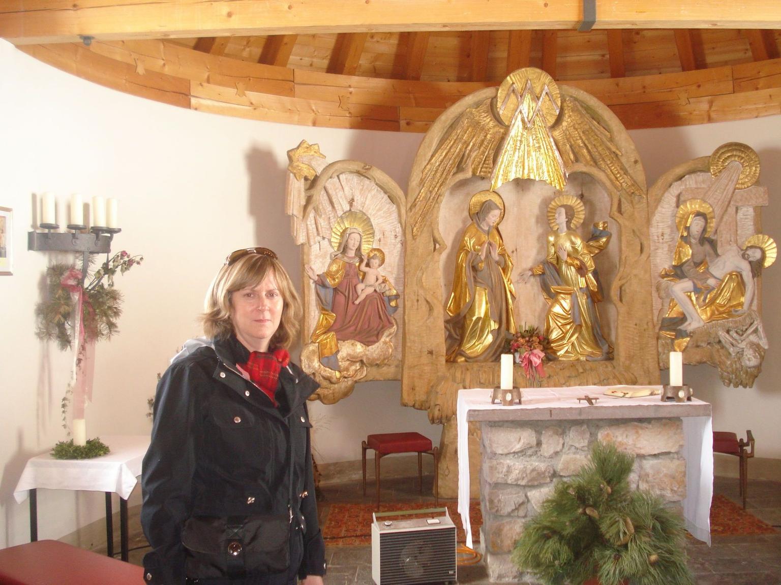 Inside church on top of German Alps