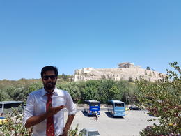 Photo of An alternate view of the Acropolis Our guide explains the history and secrets of the Acropolis and Parthenon from an atypical location- take the 2nd daily tour to find out where! , Rachel C - September 2016