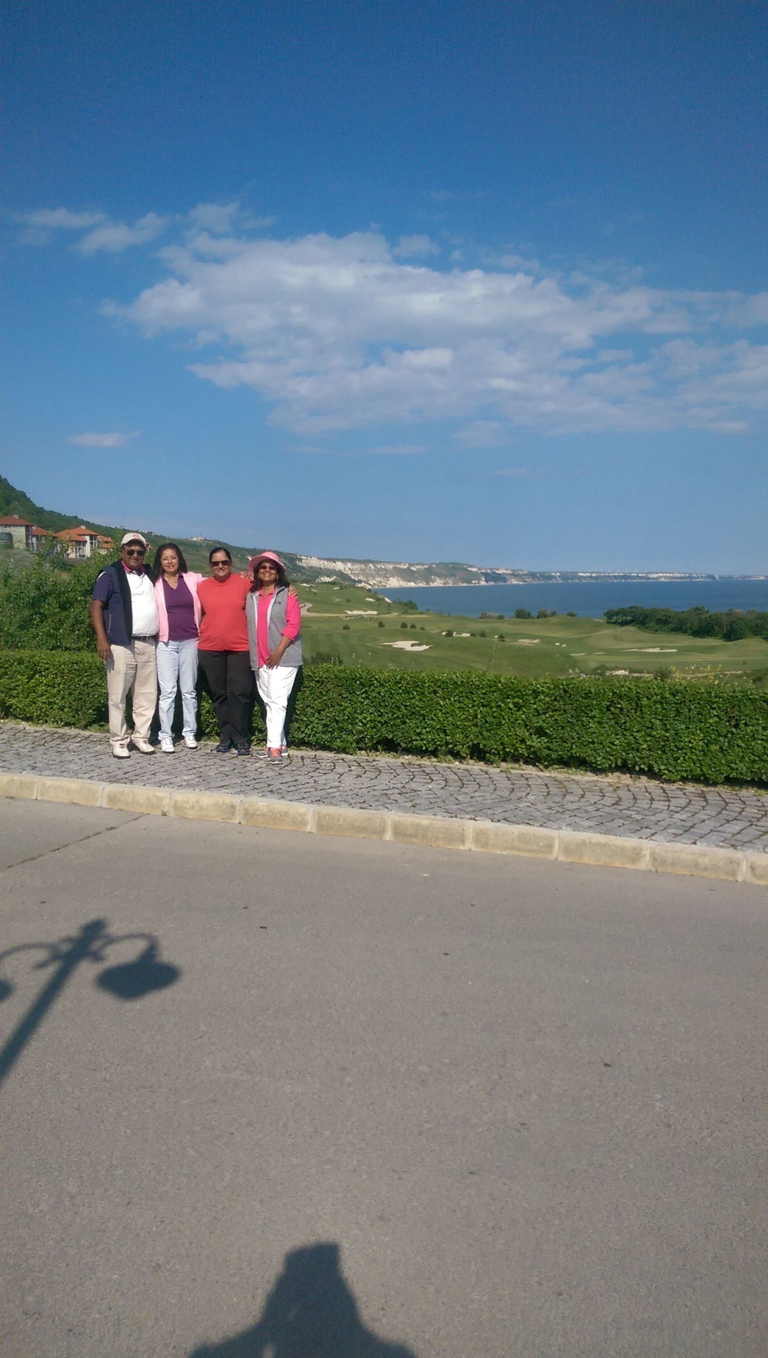 Behind you can see Thracian Cliffs Golf Course, a spectacular course