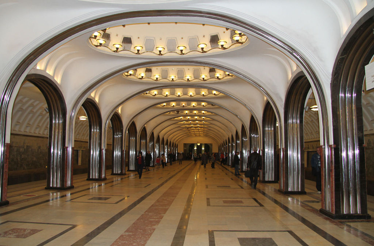 One of the many beautiful undergroud stations in Moscow