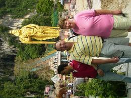 Photo of Anne & Gordon at Batu Caves entrance Entrance to the 287 steps up to Batu Caves - January 2010