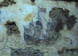 Photo of In the Dungeon in the Dark One of several sketches said to have been drawn on the dungeon wall at The Castillo de San Cristóbal by a Spanish Captain Awaiting Execution. This is barely visible in the darkness unless you ... , Paul D - February 2014