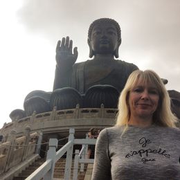 Photo of Big Buddha and me The obligatory Big Buddha selfie Joking aside its an awe inspiring piece religious art, beautifully preserved in a spectacular location , Jane J - November 2015