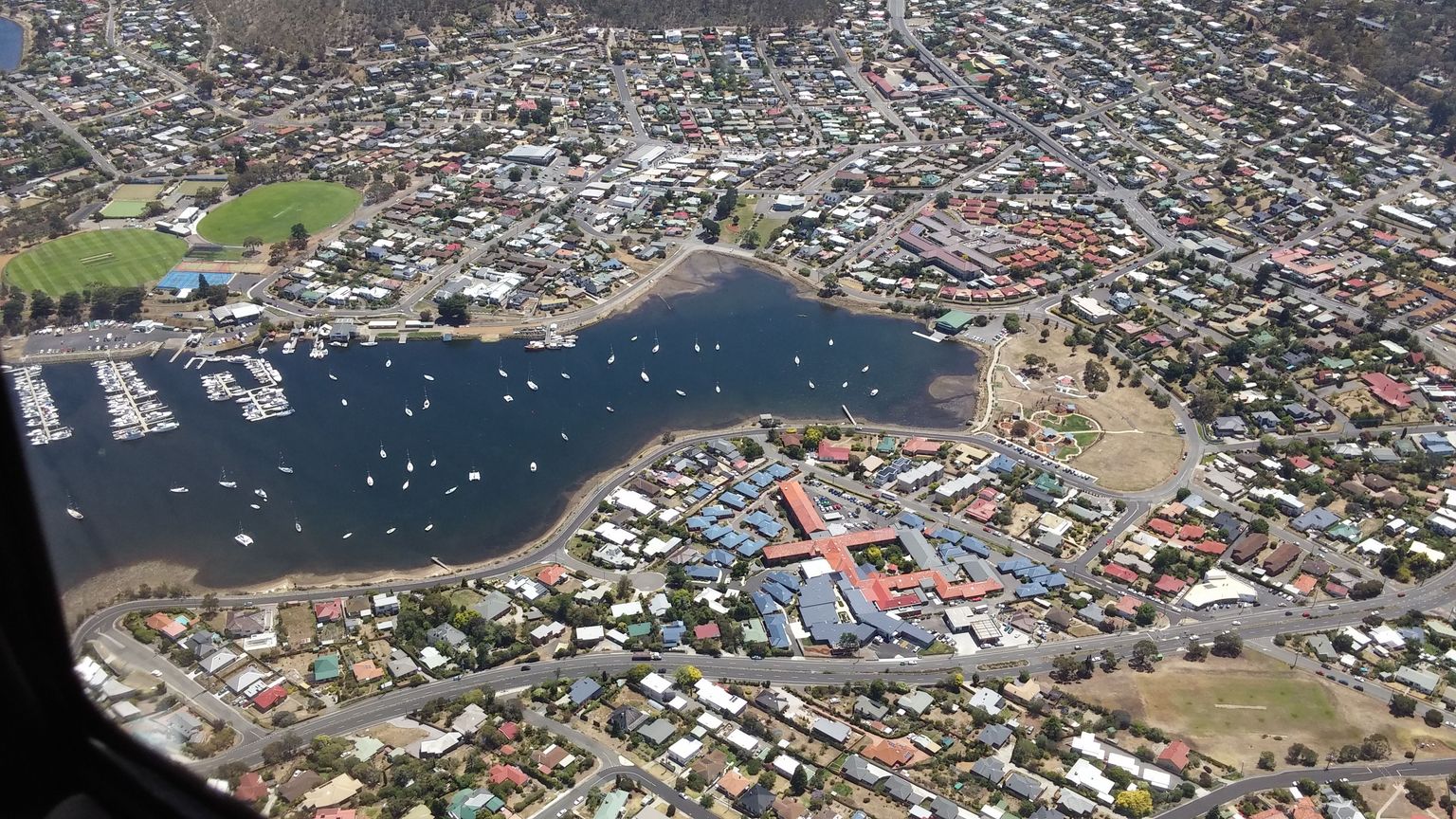 Flight over Hobart