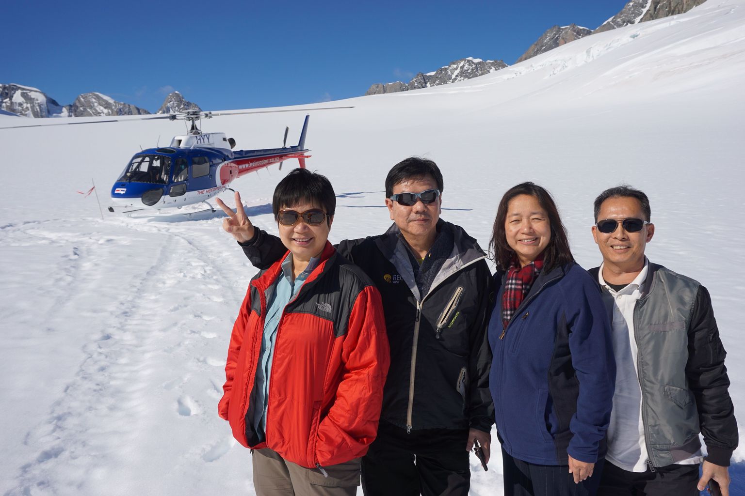 Snow landing near Mount Cook