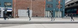 Photo of Terry Fox Statues Loved seeing the 4 statues of Terry in front of B.C. Place Stadium. A great perspective on how his Marathon of Hope started out small and grew to great proportions near the end of Terry's Run. , David Z - July 2016