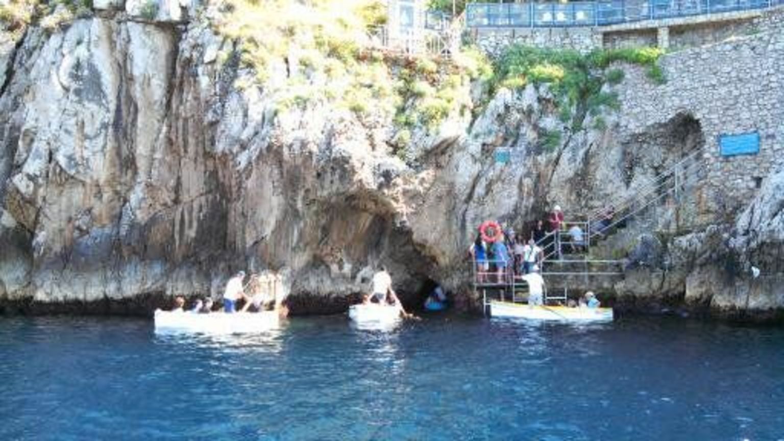 getting ready to go into the Blue Grotto