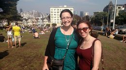 Photo of At the Painted Ladies My friend and I on a windy day in SF at the Painted Ladies - August 2015