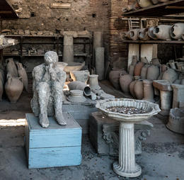 Photo of One who died in Pompeii One of the preserved areas of Pompeii after their devastating and annihilating volcano eruption. , retiredone2007 - September 2016