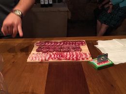 Photo of Cold cuts Allesandro picked up some great cold cuts from the butcher shop in Greve in Chianti to pair with our last tasting. Included capiccola and wild boar salami , Matt B - June 2016
